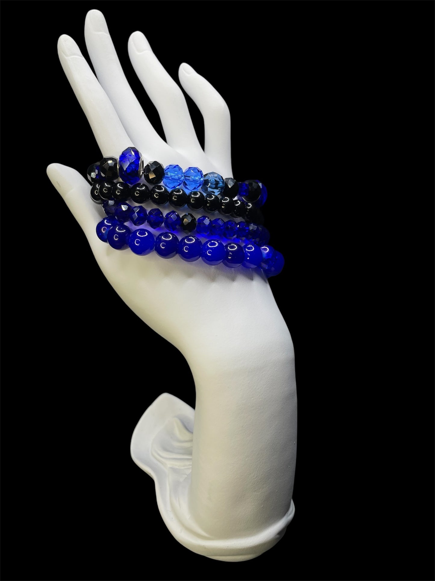 Prussian Blue and Black Bracelet