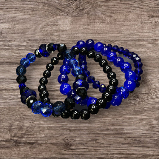 Prussian Blue and Black Bracelet