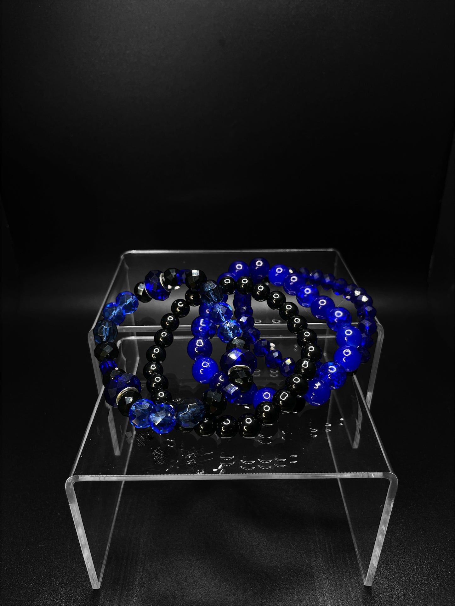 Prussian Blue and Black Bracelet