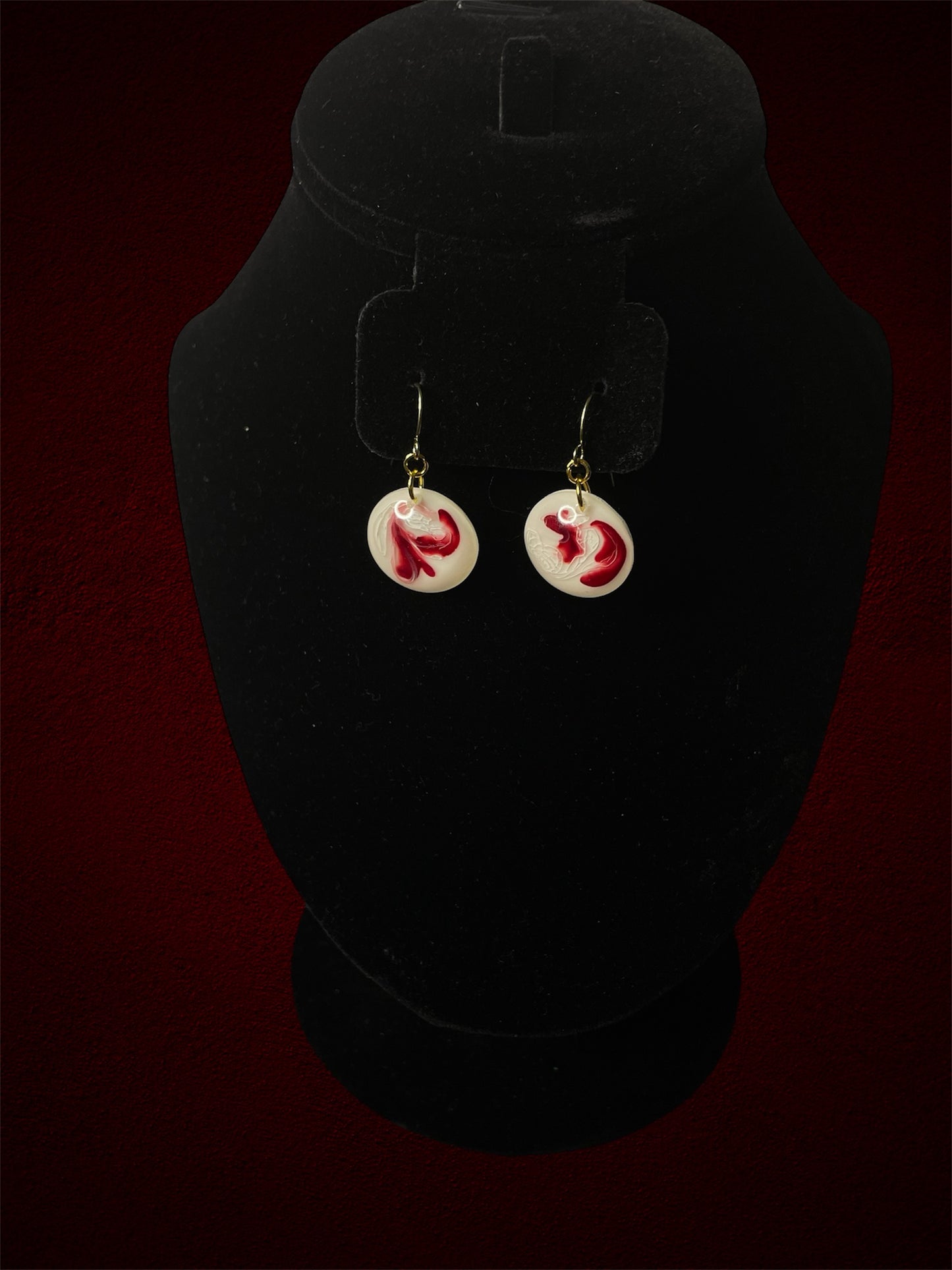 Red Paint Earrings