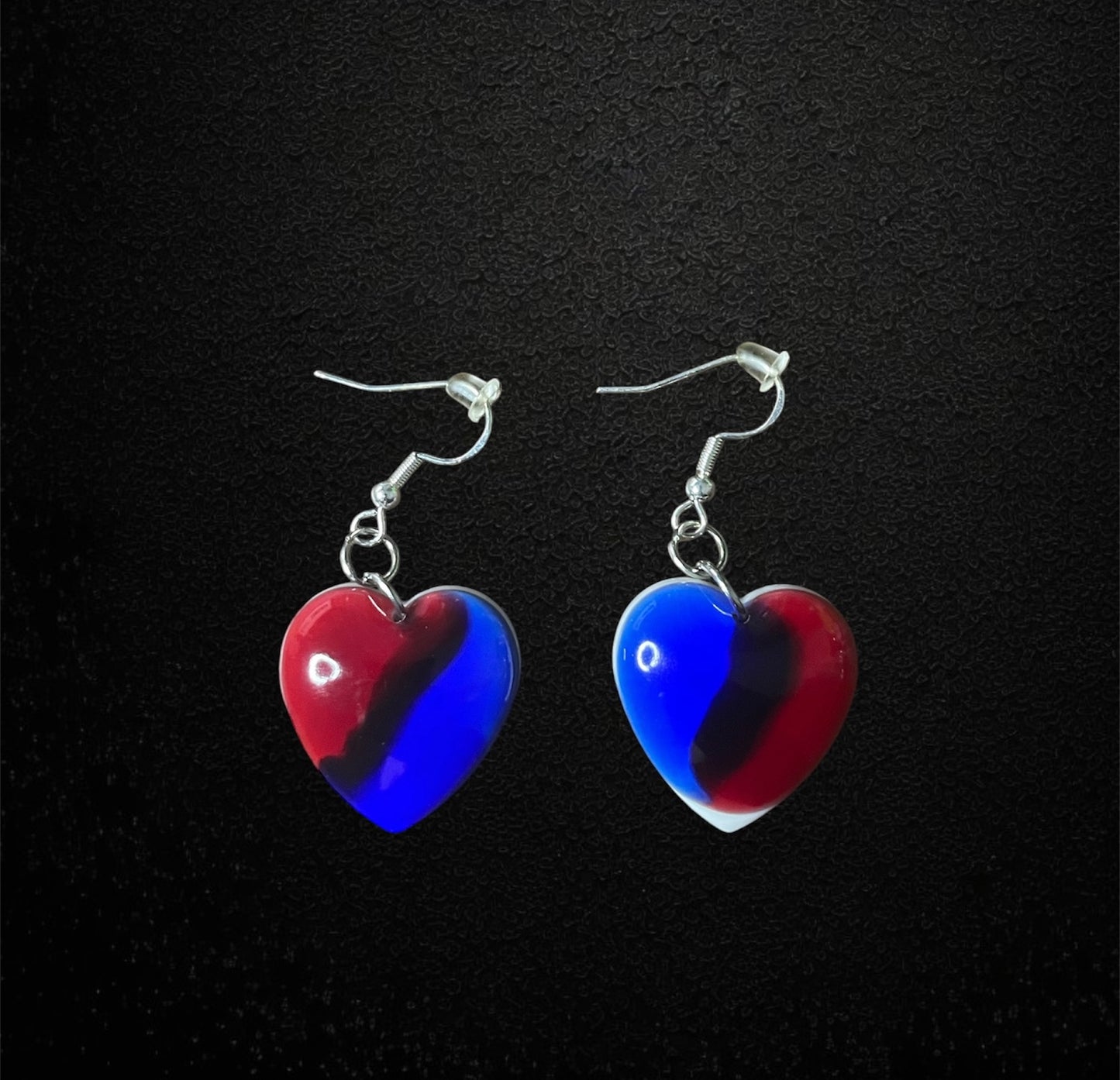 Red/White/ and Blue Heart Earings