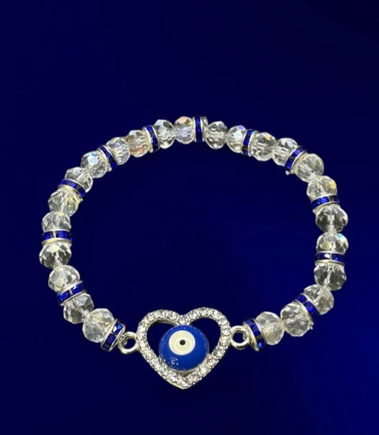 Plain Blue and Clear Bracelet