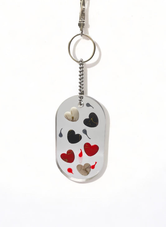 Floating Hearts Keychain