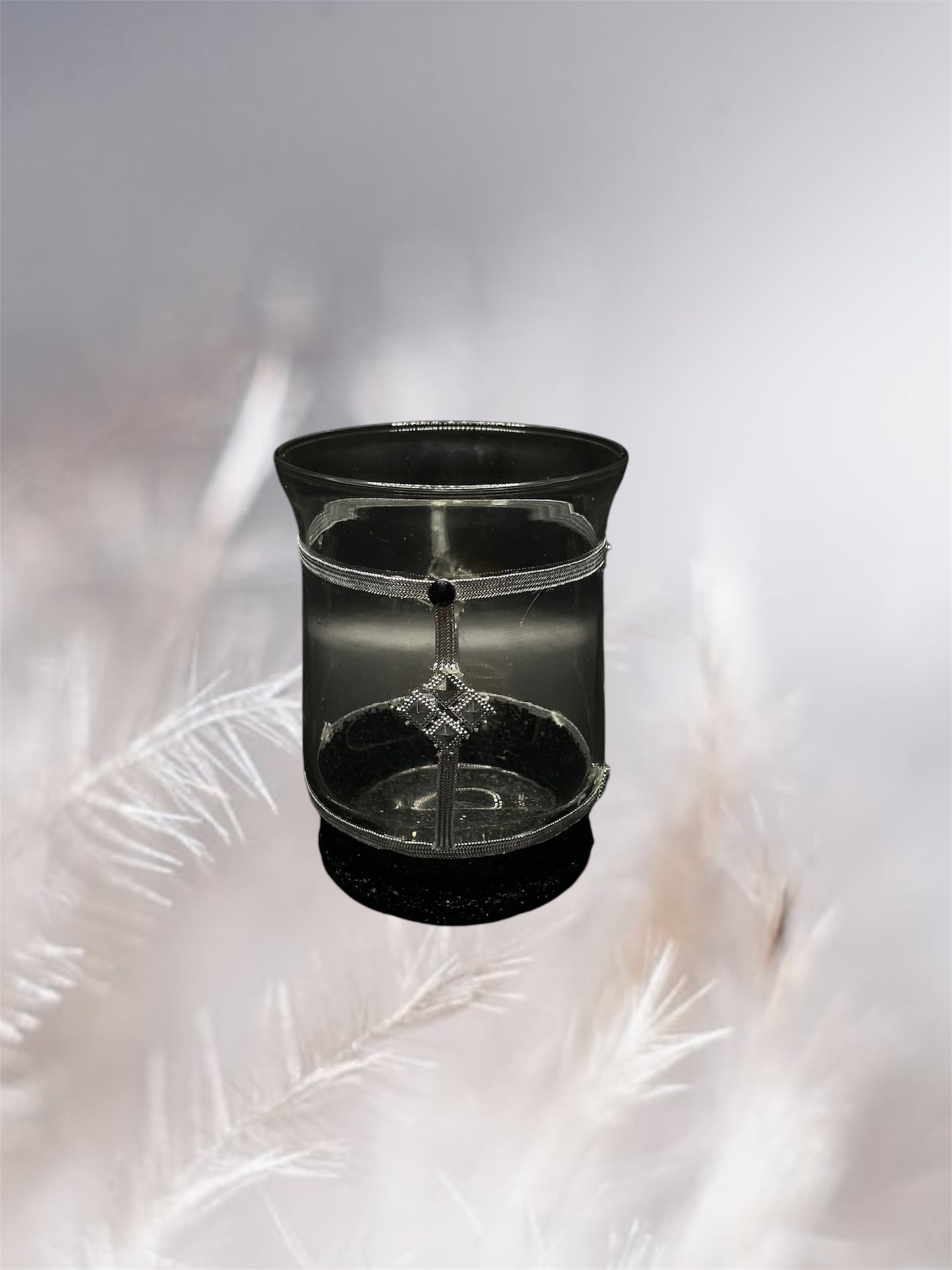 Black & Silver Wine Glass