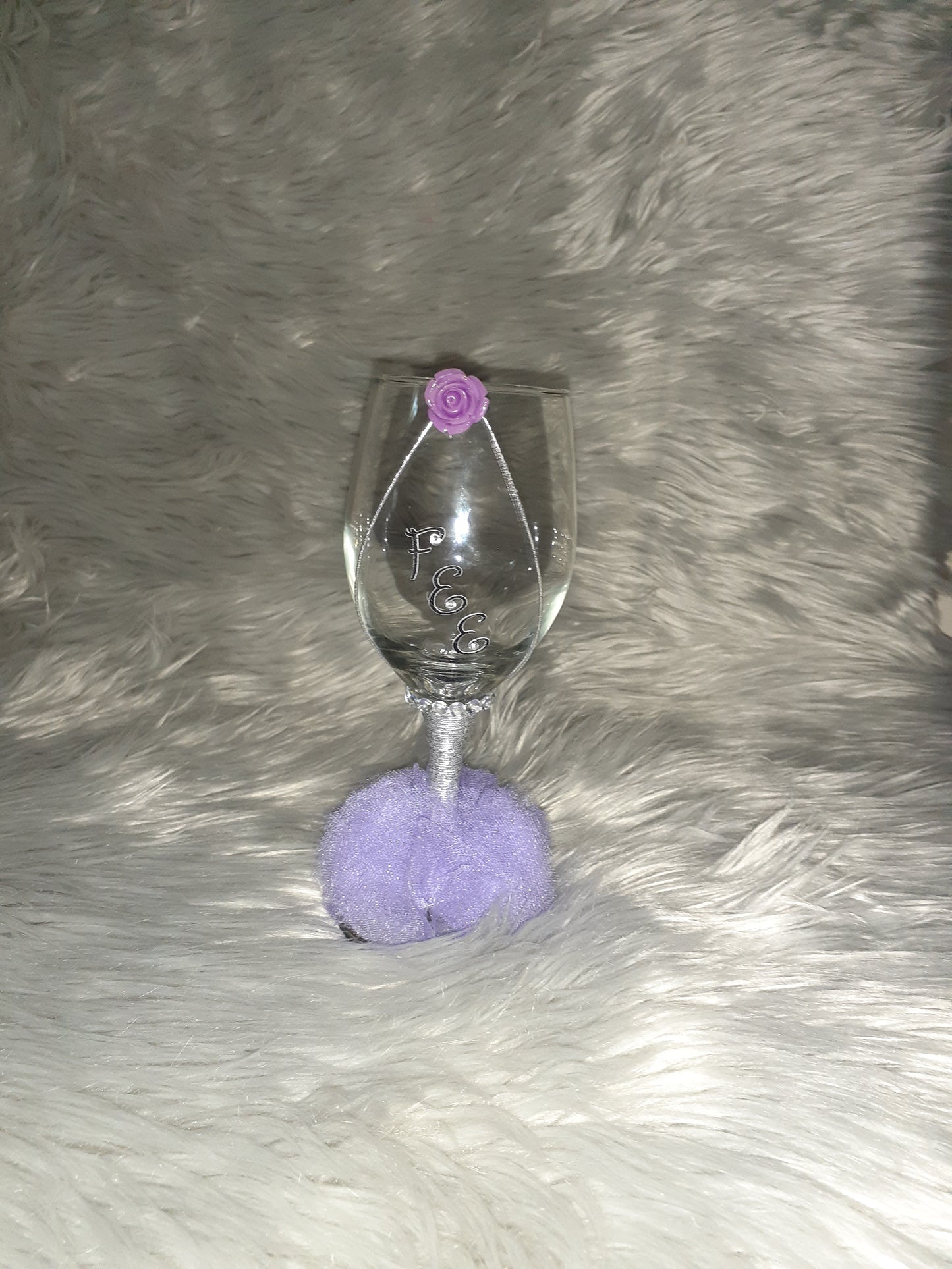 Lavander Bloom Wine Glass