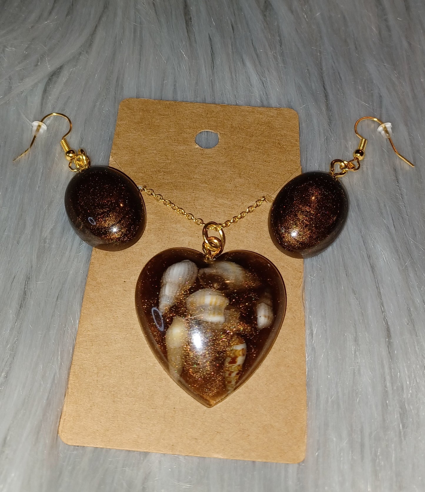 Brown Shell Heart Necklace