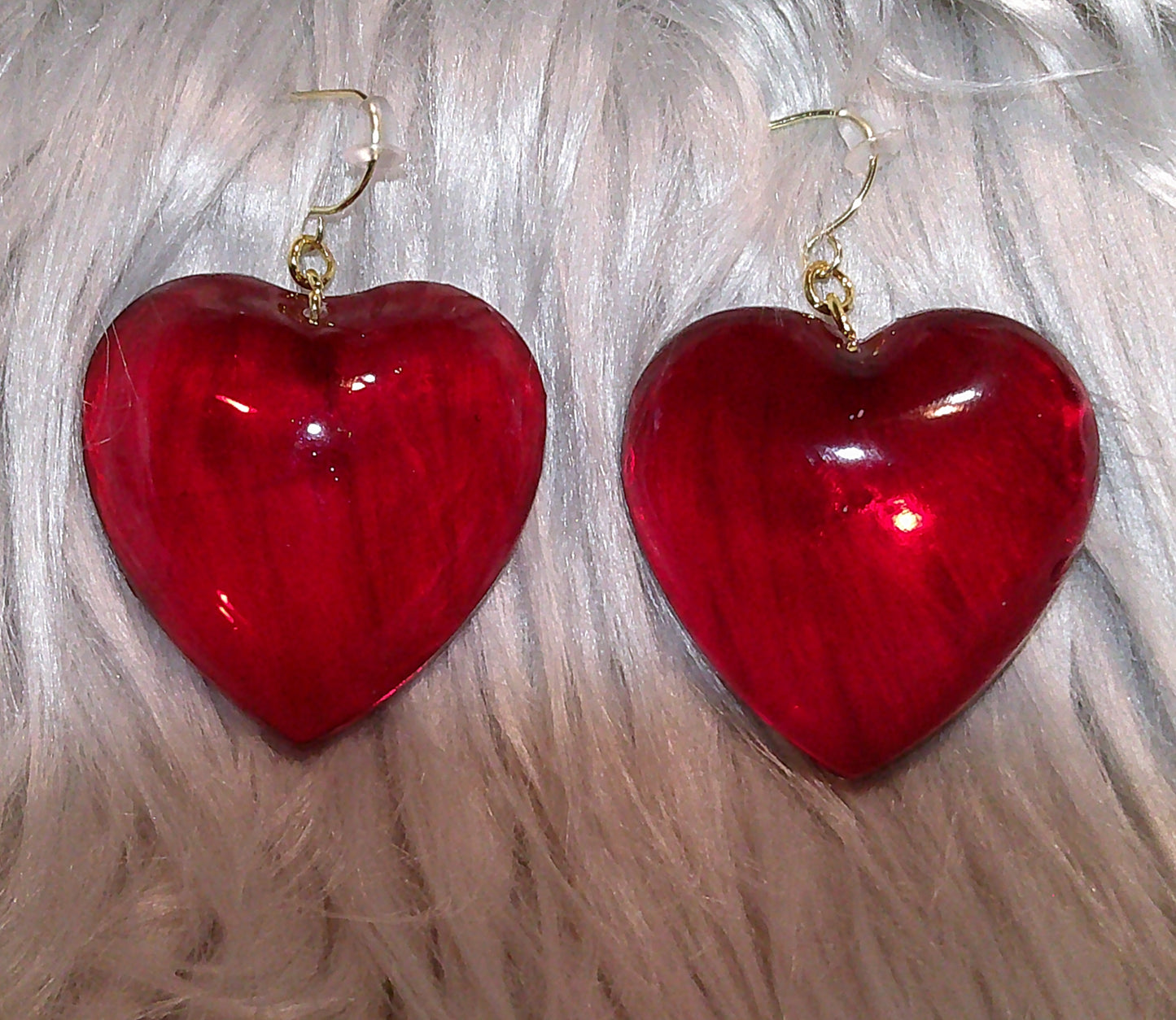 Earrings Red/Clear