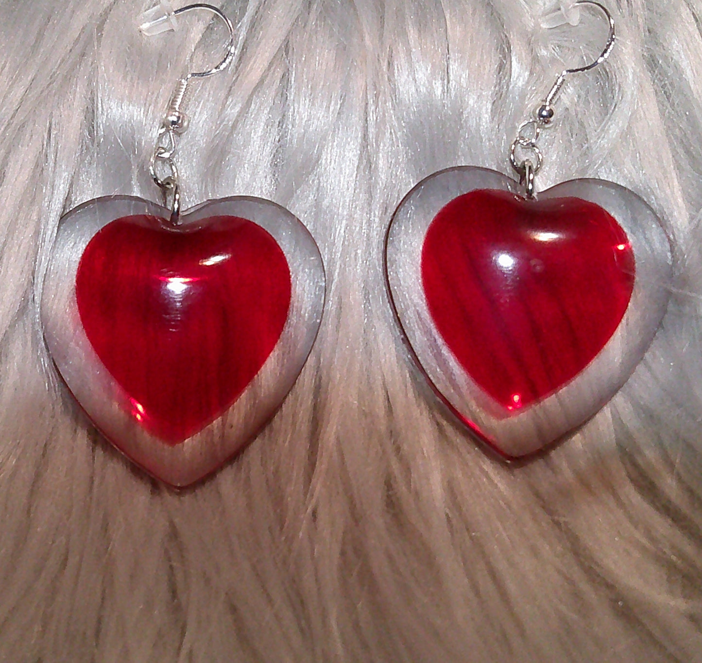 Earrings Red/Clear