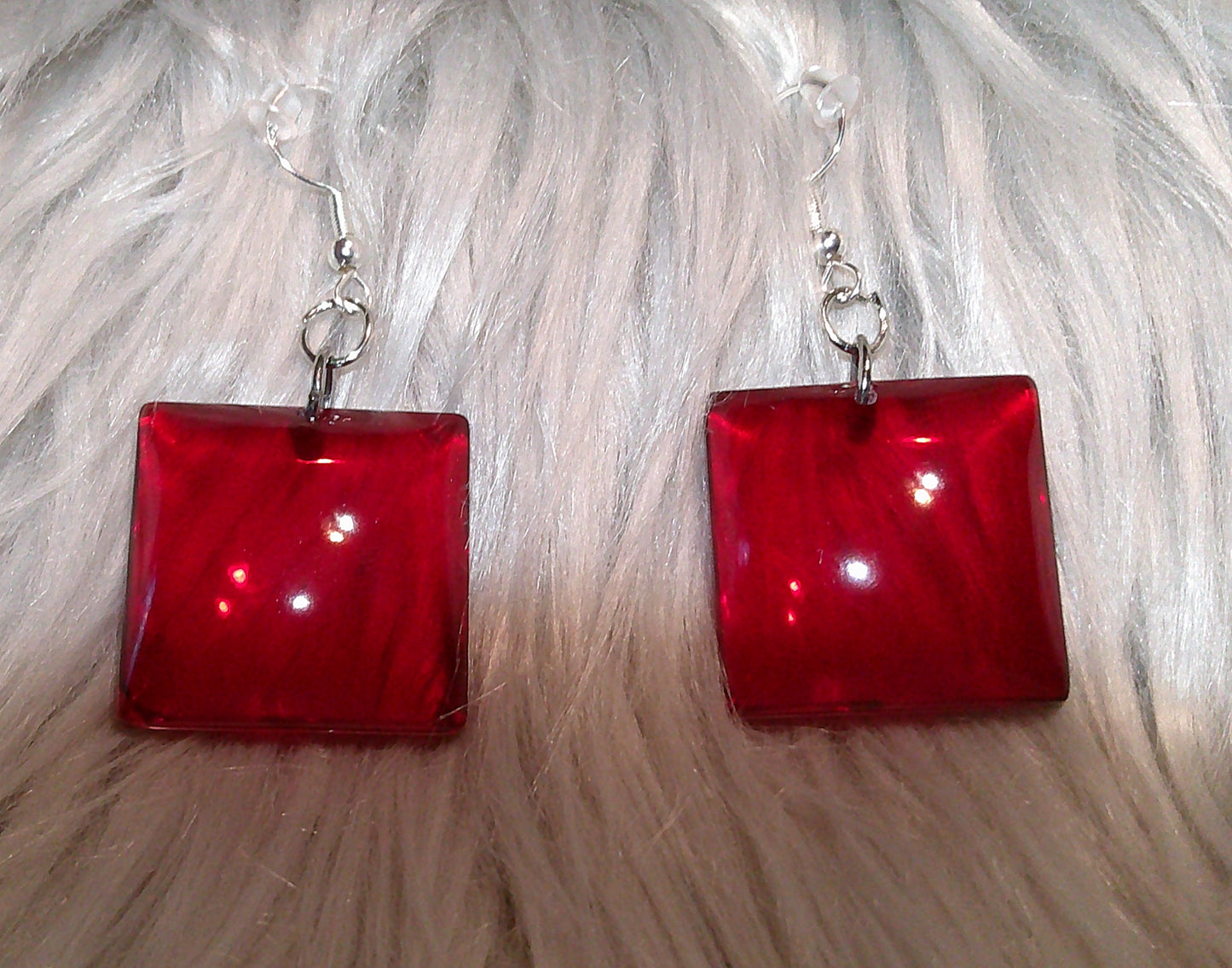 Earrings Red/Clear