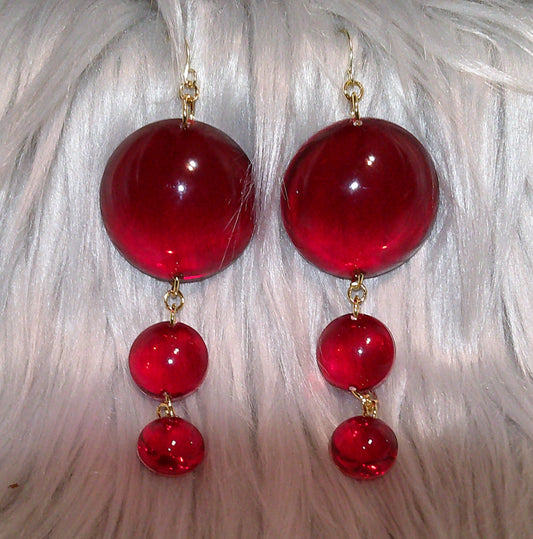 Earrings Red/Clear