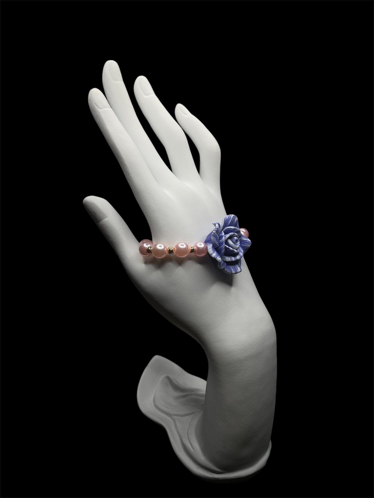 Blue & White Rose Bracelet