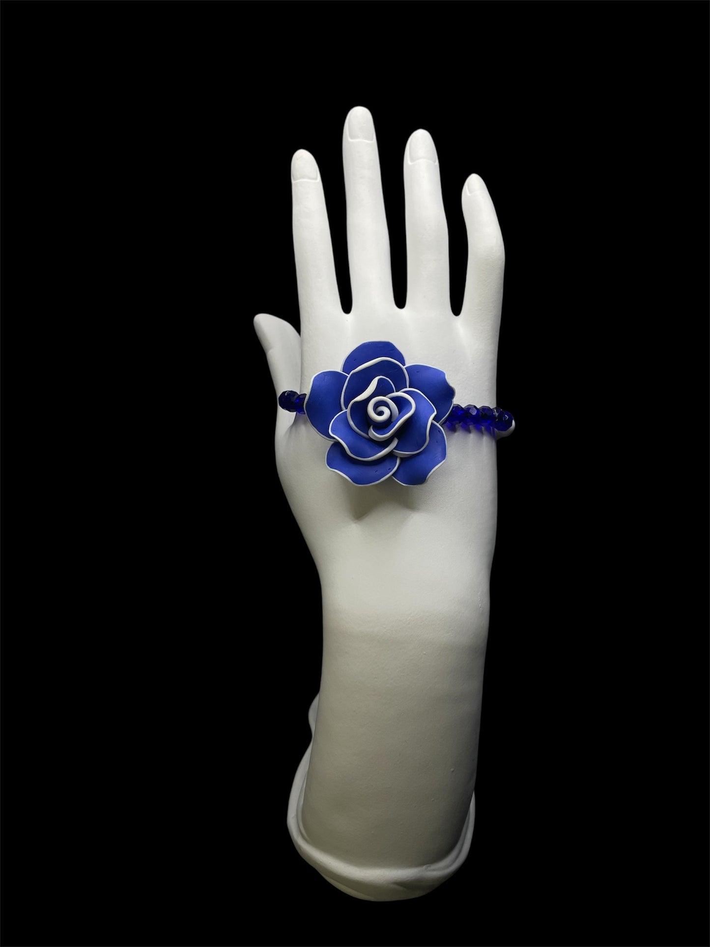 Blue & White Rose Bracelet