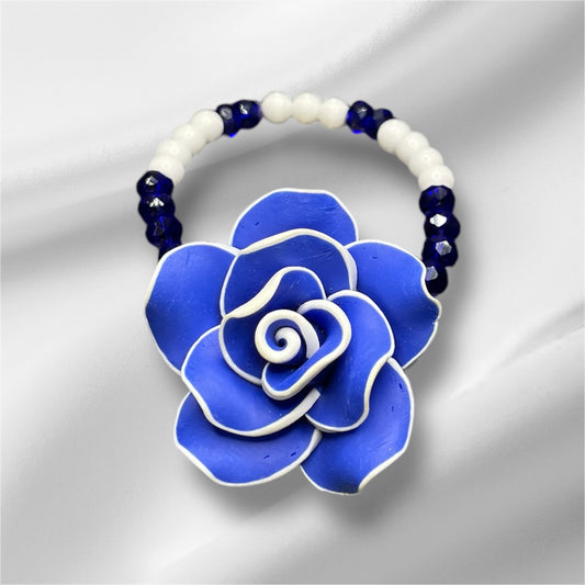 Blue & White Rose Bracelet