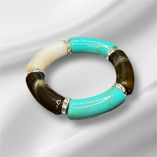 Brown Marble Teal Vibes Bracelet