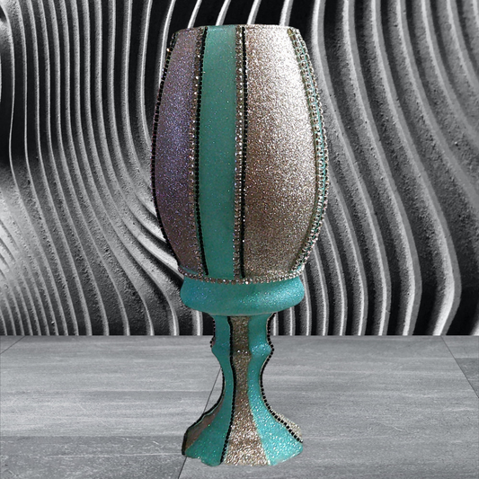 Teal & Champagne Vase