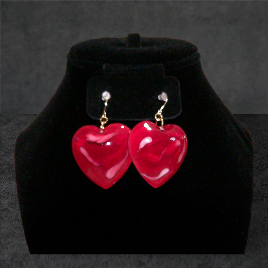 Painted Heart Earrings