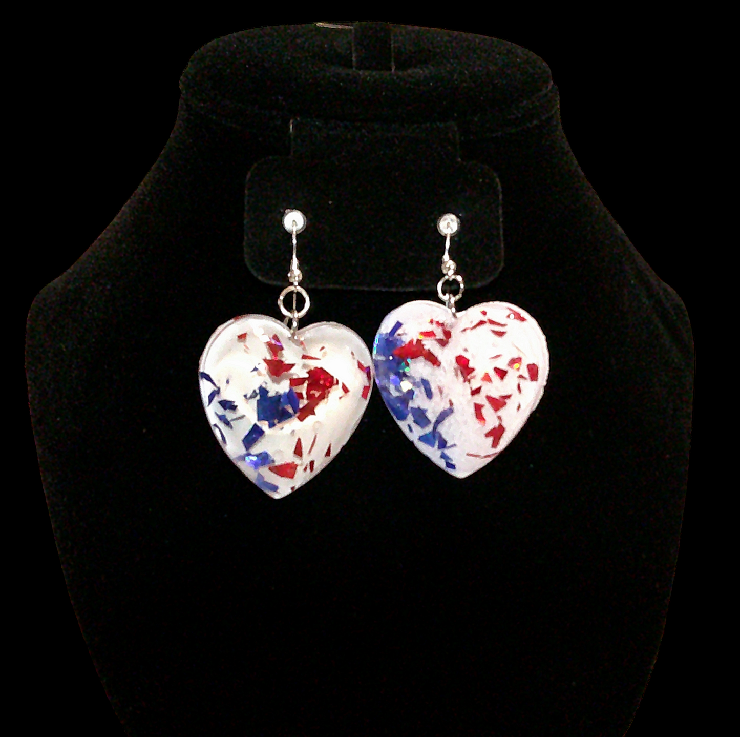 Red/White/Blue Heart Earrings