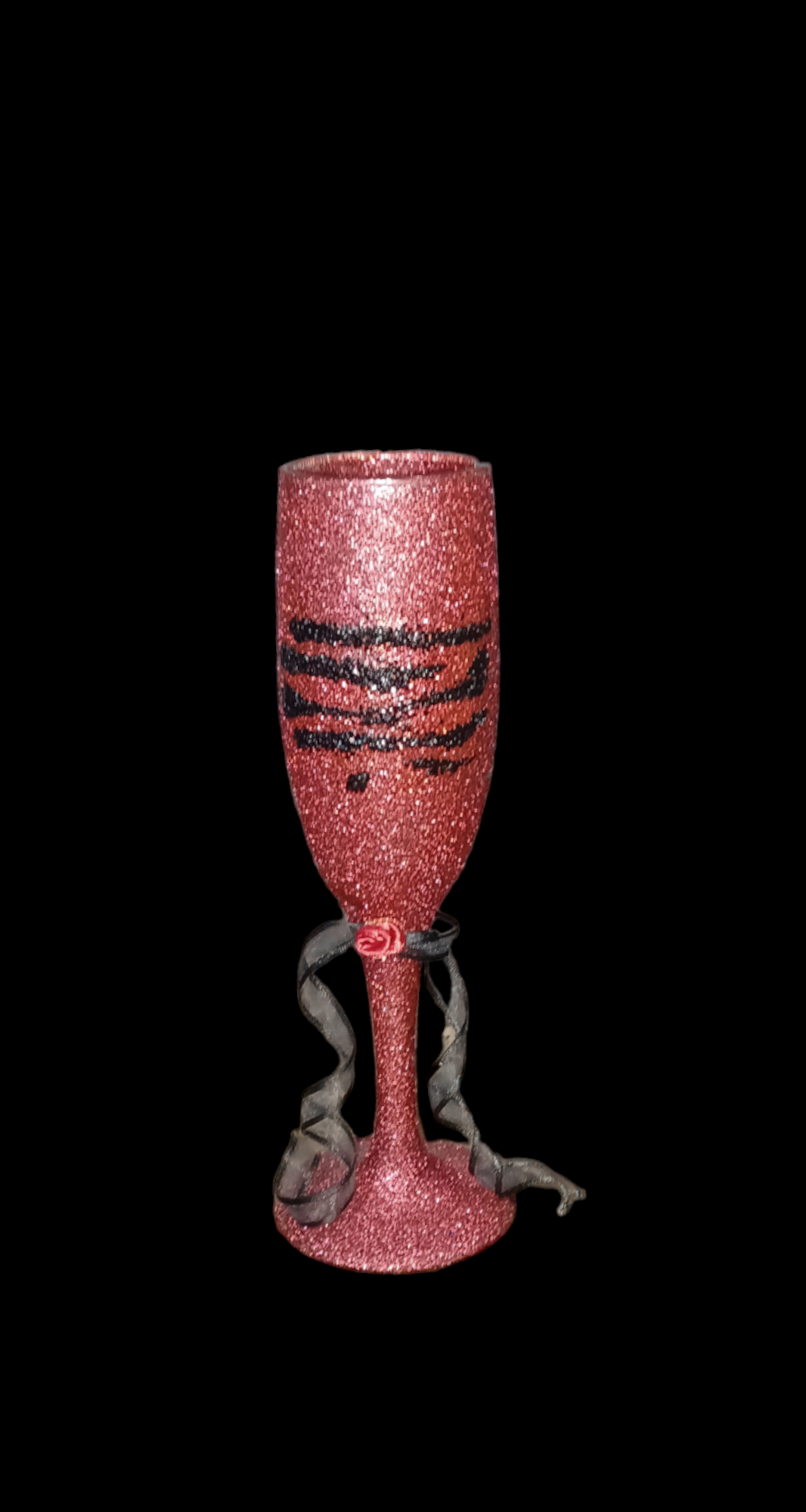 Red Printed Champagne Glass