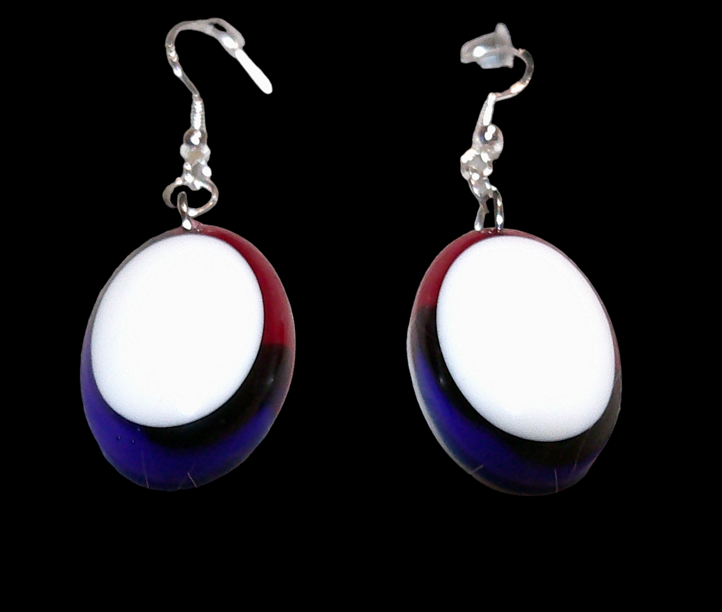 Red/White/Blue Oval Earrings