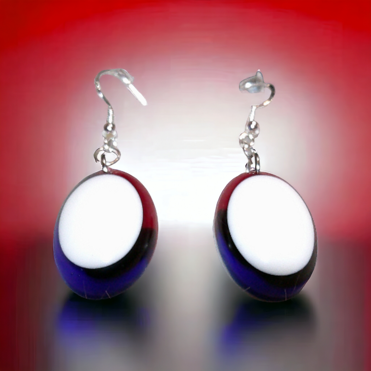 Red/White/Blue Oval Earrings