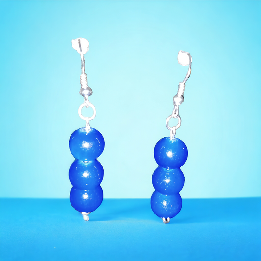 Royal Blue Glass Earrings